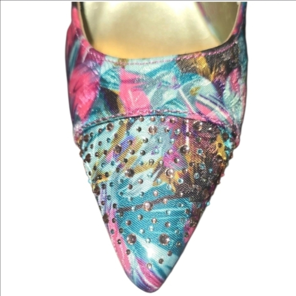 Elegant Floral Print Women's Heels - Picture 7 of 7